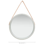 NNEVL Wall Mirror with Strap 60 cm Silver