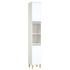NNEVL Bathroom Cabinet White 30x30x190 cm Engineered Wood