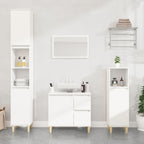 NNEVL Bathroom Cabinet White 30x30x190 cm Engineered Wood