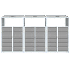 NNEVL Wheelie Bin Storage for Triple Bins Grey 216x81x115 cm Steel